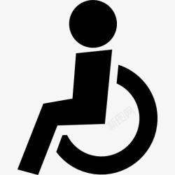 四通八达轮椅侧面图标高清图片