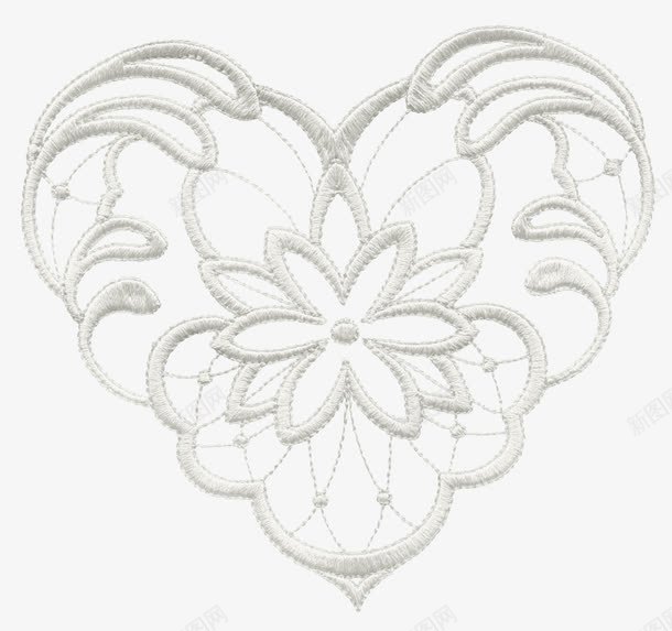 花饰png免抠素材_新图网 https://ixintu.com png 免抠 心形 绣花 绣花图片 花饰 装饰