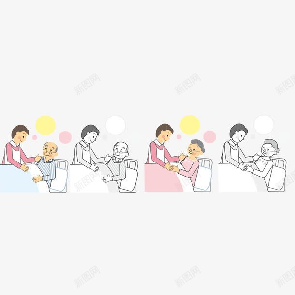 卡通人物png免抠素材_新图网 https://ixintu.com 卡通人物 手绘卡通老年人 老奶奶 老婆婆卡通 老年人 老爷爷
