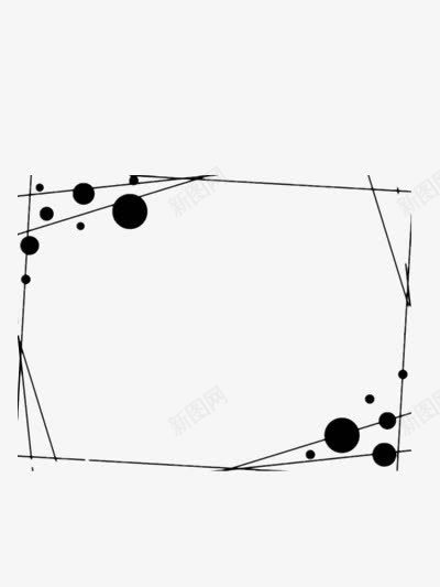 黑色边框png免抠素材_新图网 https://ixintu.com 园点 线条 边框 黑色