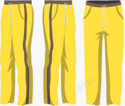 潮流运动裤黄色长款卡通运动裤高清图片