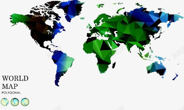 低多边形地图png免抠素材_新图网 https://ixintu.com 三角形地图 全球 梦幻地图