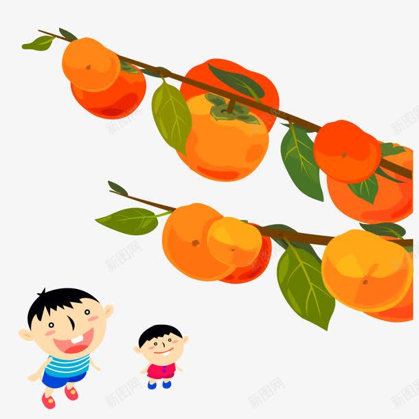 小朋友看着成熟的果实png免抠素材_新图网 https://ixintu.com 儿童 创意 手绘 插画 果实