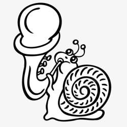 蜗牛手绘矢量图素材