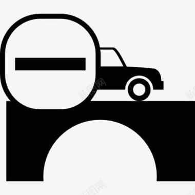 车在桥上用减号图标图标