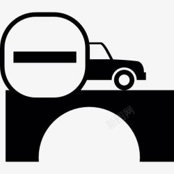 桥梁工程车在桥上用减号图标高清图片