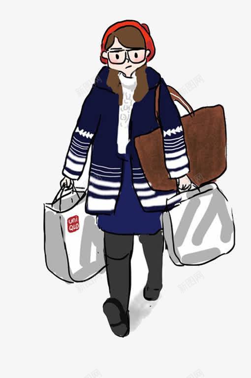 带着行李着急回家的女孩png免抠素材_新图网 https://ixintu.com 回家 女孩 带着行李 着急