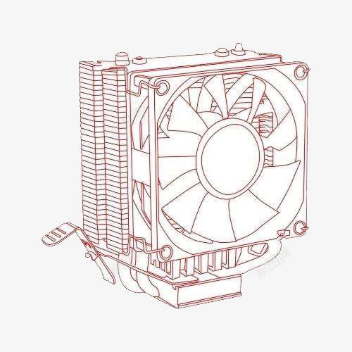 灰红色风机线框模型png免抠素材_新图网 https://ixintu.com 手绘 模型 灰红色 线框 风机