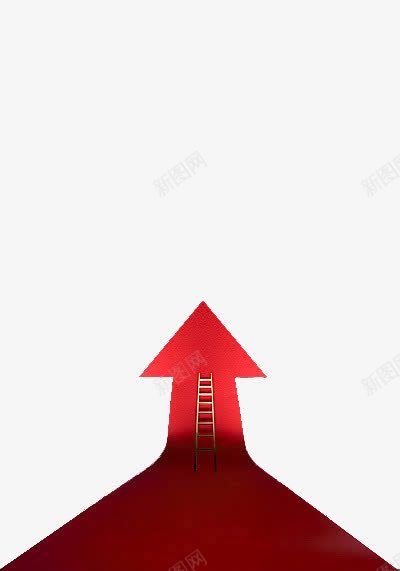 红色箭头上的梯子png免抠素材_新图网 https://ixintu.com 商务主题 商务科技 梯子 红色箭头