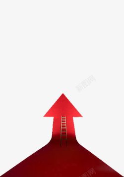 红色箭头上的梯子素材