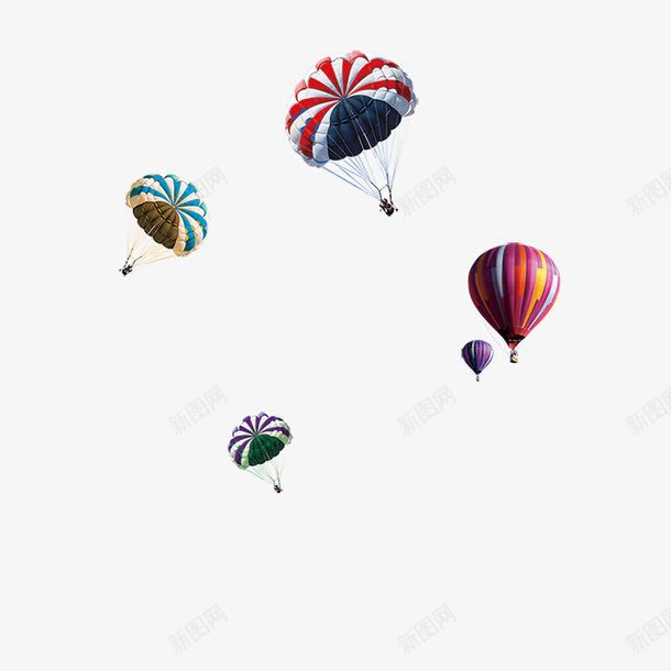 热气球降落伞png免抠素材_新图网 https://ixintu.com 交通工具 热气球 降落伞