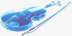 蓝色小提琴手绘素材