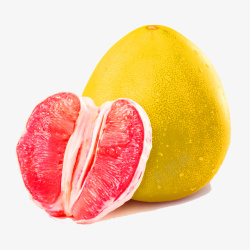 黄色简约柚子装饰图案素材
