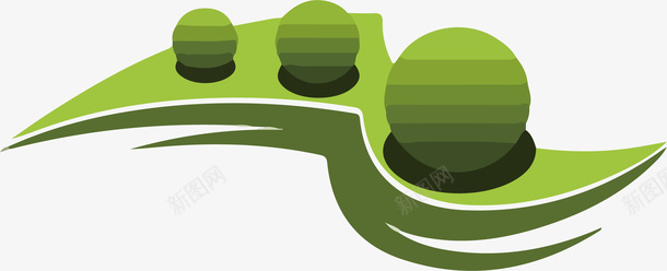 简易树logo矢量图图标ai_新图网 https://ixintu.com logo 图标 圆形 平面 弧形 标志 树LOGO 渐变 绿色 设计 矢量图