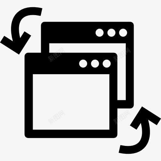 两个Windows界面符号图标png_新图网 https://ixintu.com Windows界面 两个窗口 前面的仪表板界面 回来 符号 箭