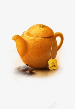 创意橘子茶壶素材