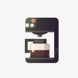 创意棕色咖啡机搅拌手绘棕色咖啡机矢量图高清图片