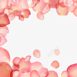 粉色花瓣边框素材
