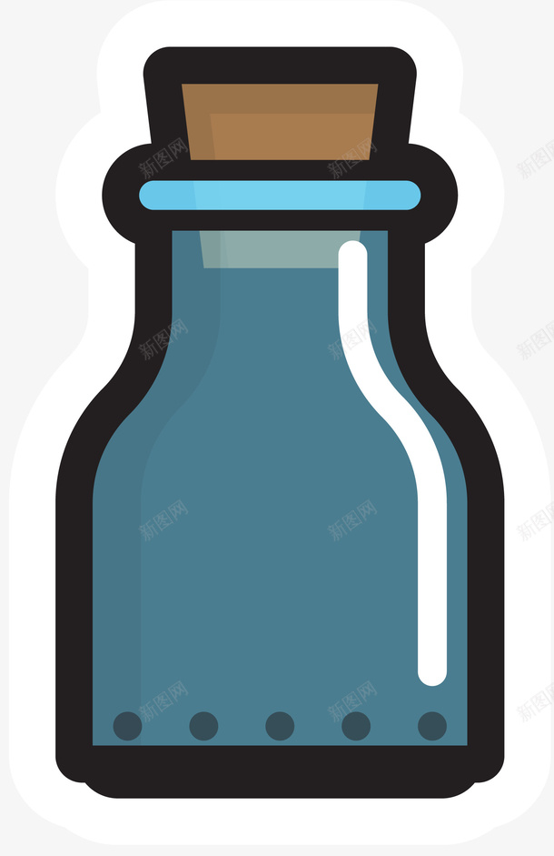 弧形卡通透明瓶子矢量图eps免抠素材_新图网 https://ixintu.com 卡通瓶子 弧形 瓶塞瓶子 瓶子 矢量瓶子 蓝色瓶子 透明瓶子 矢量图