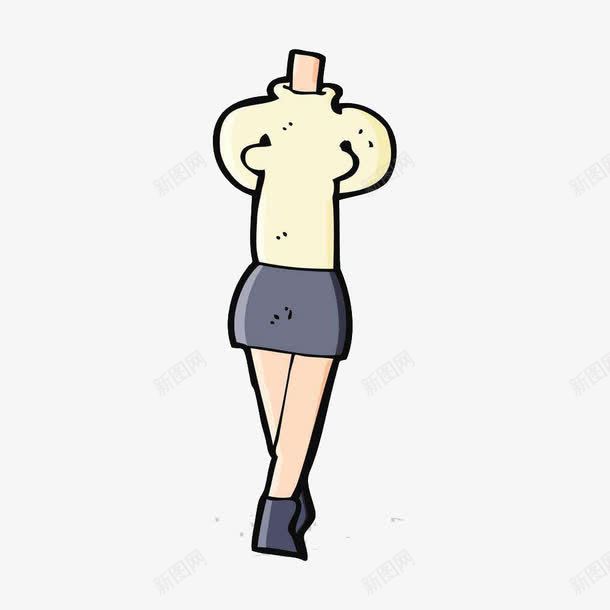 站着的卡通身子png免抠素材_新图网 https://ixintu.com 卡通 女士 手绘 无头 白色 站着 裙子 鞋子