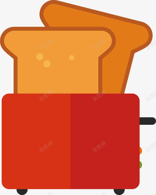 烤面包机png免抠素材_新图网 https://ixintu.com 早餐 烤面包机 矢量png 红色面包机 面包机 面包片