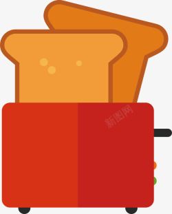 红色面包机烤面包机高清图片