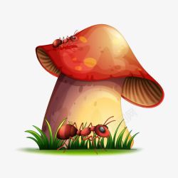 蘑菇卡通蘑菇树手绘素材