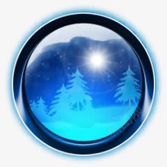 圣诞树蓝光圈图标png_新图网 https://ixintu.com 光圈 圣诞树