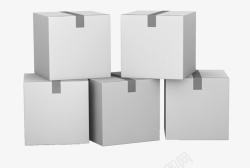 密封的纸箱手绘白色包装纸箱高清图片