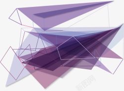 紫色几何图形素材