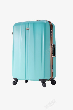 蓝色精美行李箱产品实物素材