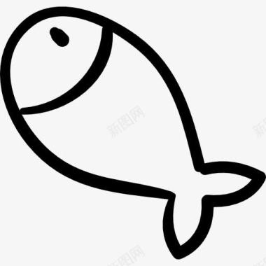 鱼的手绘动物图标图标