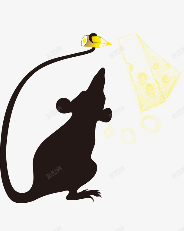 卡通手绘黑猫画奶酪矢量图ai免抠素材_新图网 https://ixintu.com 卡通的动物 平面黑猫素材 手绘的黑猫 黑猫画奶酪 矢量图