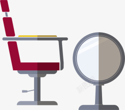 座椅镜子海报元素矢量图素材