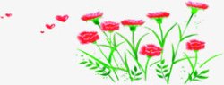 手绘红色花朵运动会海报素材