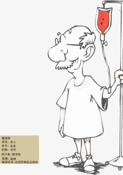 卡通生病的老头树叶的老头高清图片