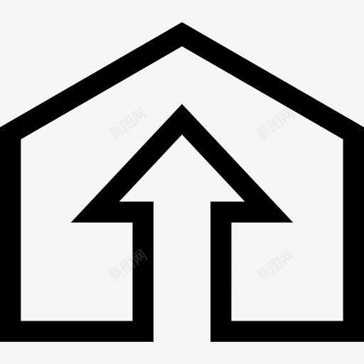 有向上箭头的房子图标png_新图网 https://ixintu.com 上升 内 建筑 房子 概述 箭 轮廓