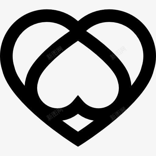 双心图标png_新图网 https://ixintu.com 两 双心 夫妇 形状 心 心跳 概述 轮廓
