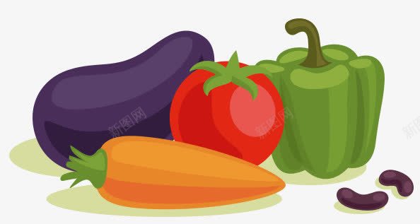野菜png免抠素材_新图网 https://ixintu.com 番茄 茄子 萝卜 蔬菜 野菜 青椒