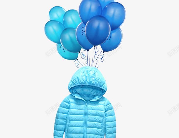 蓝色羽绒服png免抠素材_新图网 https://ixintu.com png素材 产品实物 气球 羽绒服