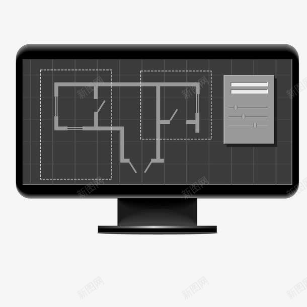 黑色电脑电路图纸png免抠素材_新图网 https://ixintu.com 图纸 电脑 电路图 设计 黑色