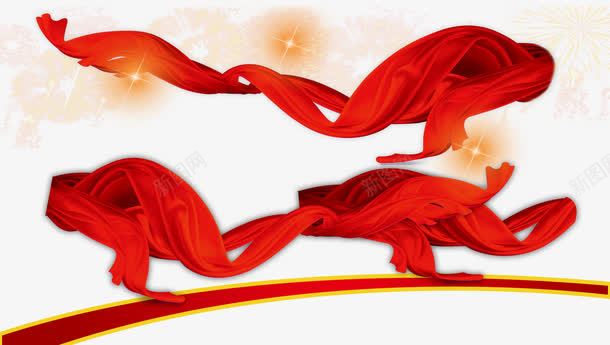 红色绸带装饰图案png免抠素材_新图网 https://ixintu.com 红色 红色装饰图案 绸带 绸带装饰图案 飘逸 飞扬