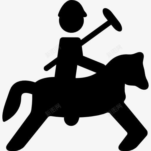 马球的剪影图标png_新图网 https://ixintu.com 人 剪影 多项运动 运动 马球 骑马