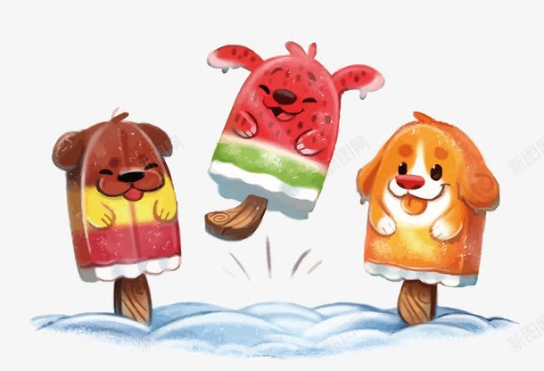 冰条png免抠素材_新图网 https://ixintu.com 冰条 冰棒 冷饮 卡通 可爱 夏天 小狗 矢量小狗冰条