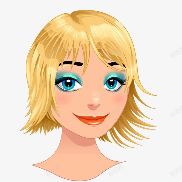 卡通黄色头发的女性人物png免抠素材_新图网 https://ixintu.com 人物设计 卡通 女性人物 美女 黄色头发