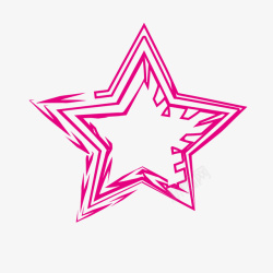 绘制星星粉色动感线条绘制而成的星星图案高清图片