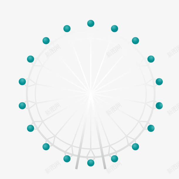 摩天轮矢量图ai免抠素材_新图网 https://ixintu.com 扁平 摩天轮 简约 矢量图