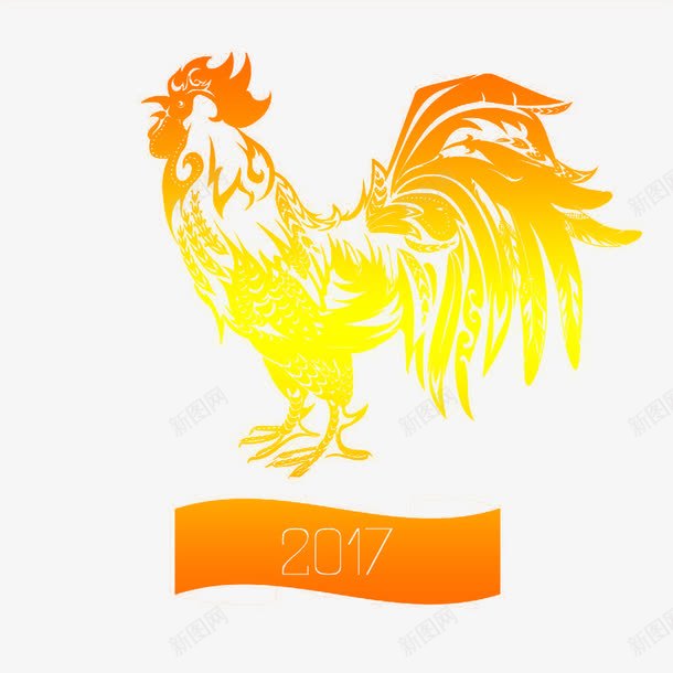 2017金鸡png免抠素材_新图网 https://ixintu.com 2017 公鸡 平面剪纸 金鸡