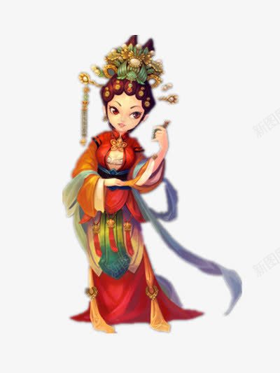 京剧人物png免抠素材_新图网 https://ixintu.com 中国风 国粹 彩色 插画 花旦