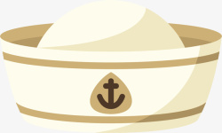 白色立体卡通水手帽素材